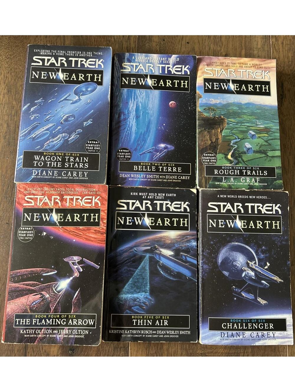 Star Trek New Earth Lot of 6 Paperbacks Complete Set / Series 1-6